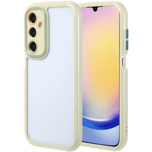 Samsung Galaxy A25 Kılıf Kamera Korumalı Renkli Kenar ve Çerçeve Tasarımlı Vitamin Kapak - Yeşil