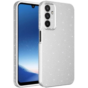 Samsung Galaxy A25 Kılıf Kamera Korumalı Simli Parlak Lüks Silikon Koton Kapak - Gümüş