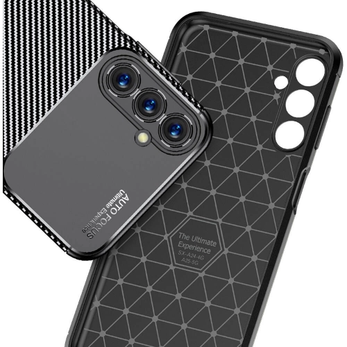 Samsung Galaxy A25 Kılıf Silikon Parmak İzi Bırakmayan Karbon Soft Negro Kapak - Siyah