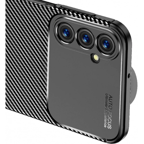 Samsung Galaxy A25 Kılıf Silikon Parmak İzi Bırakmayan Karbon Soft Negro Kapak - Siyah