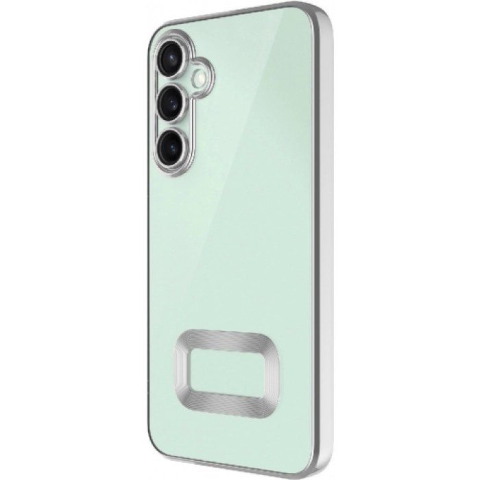 Samsung Galaxy A26 Kılıf Kamera Lens Korumalı Şeffaf Renkli Logo Gösteren Parlak Kapak - Gümüş