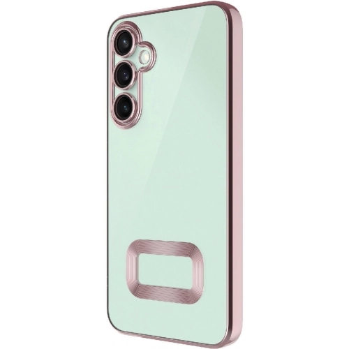 Samsung Galaxy A26 Kılıf Kamera Lens Korumalı Şeffaf Renkli Logo Gösteren Parlak Kapak - Rose Gold