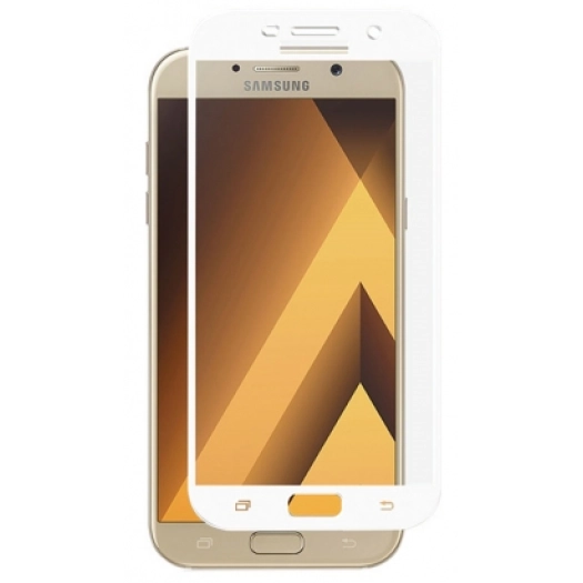 Samsung Galaxy A3 2017 Ekran Koruyucu Fiber Tam Kaplayan Nano - Beyaz