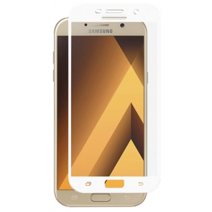 Samsung Galaxy A3 2017 Ekran Koruyucu Fiber Tam Kaplayan Nano - Beyaz