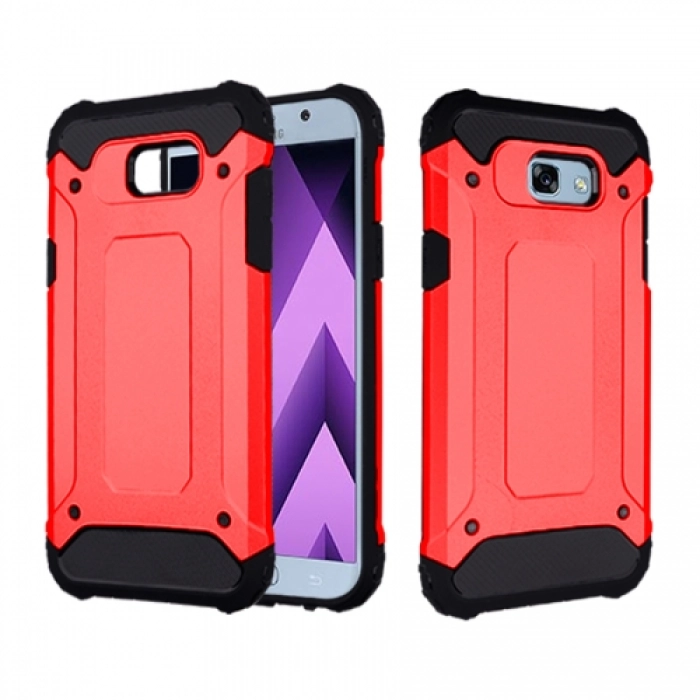 Samsung Galaxy A3 2017 Kılıf Zırhlı Tank Crash Silikon Kapak - Kırmızı
