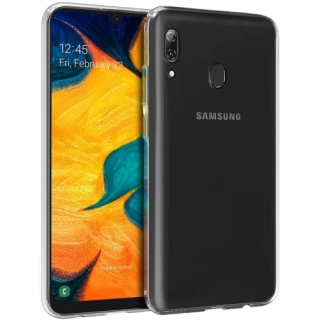 Samsung Galaxy A30 Kılıf Kamera Korumalı Esnek Silikon Kapak - Şeffaf