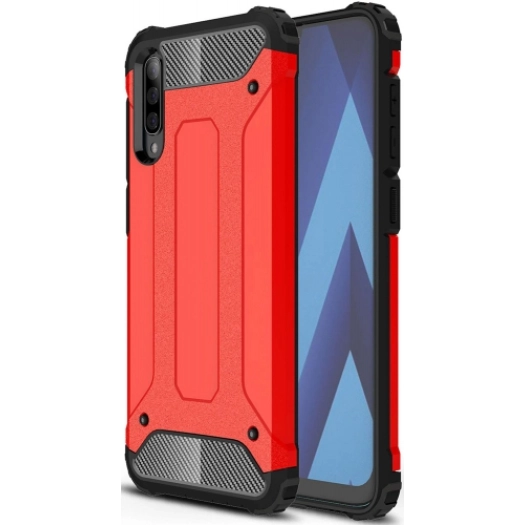 Samsung Galaxy A30s Kılıf Zırhlı Tank Crash Silikon Kapak - Kırmızı