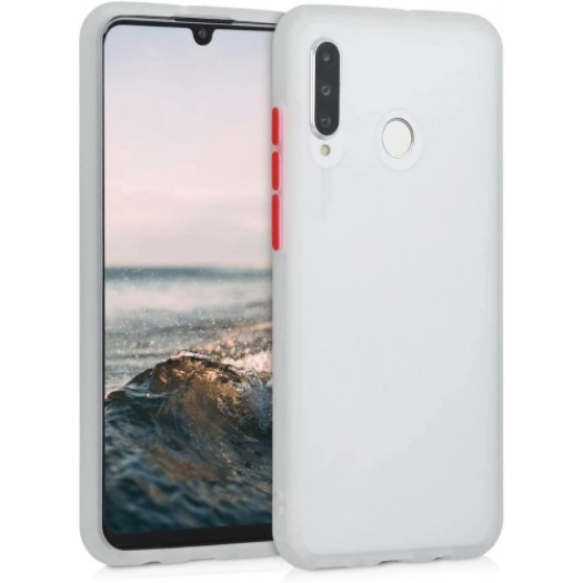 Samsung Galaxy A30s Kılıf Exlusive Arkası Mat Tam Koruma Darbe Emici - Beyaz