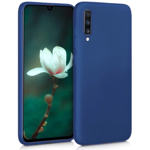 Samsung Galaxy A30s Kılıf İnce Soft Mat Renkli Esnek Silikon Kapak - Lacivert