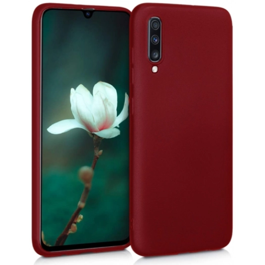 Samsung Galaxy A30s Kılıf İnce Soft Mat Renkli Esnek Silikon Kapak - Mürdüm