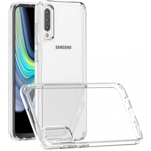 Samsung Galaxy A30s Kılıf Korumalı Kenarları Silikon Arkası Sert Coss Kapak - Şeffaf