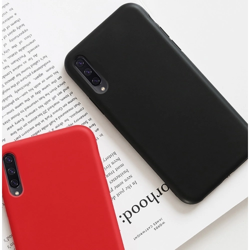 Samsung Galaxy A30s Kılıf Liquid Serisi İçi Kadife İnci Esnek Silikon Kapak - Siyah