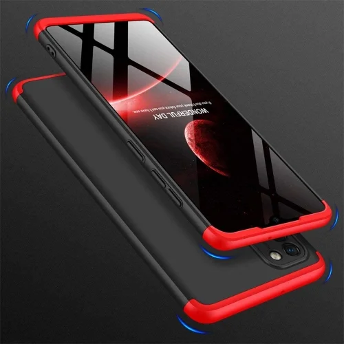 Samsung Galaxy A31 Kılıf 3 Parçalı 360 Tam Korumalı Rubber AYS Kapak  - Kırmızı