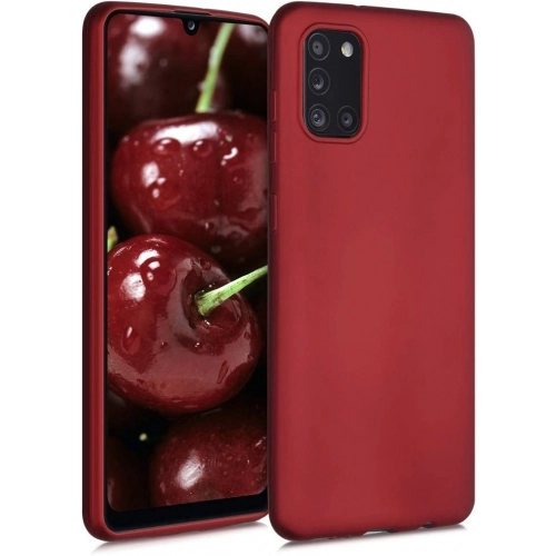 Samsung Galaxy A31 Kılıf İnce Soft Mat Renkli Esnek Silikon Kapak - Kırmızı