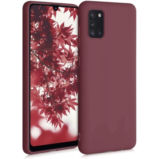 Samsung Galaxy A31 Kılıf İnce Soft Mat Renkli Esnek Silikon Kapak - Mürdüm