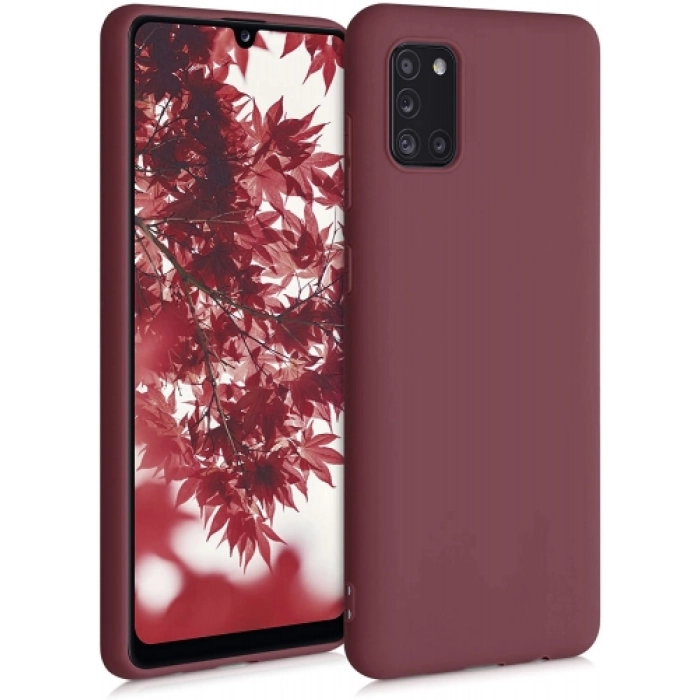 Samsung Galaxy A31 Kılıf İnce Soft Mat Renkli Esnek Silikon Kapak - Mürdüm