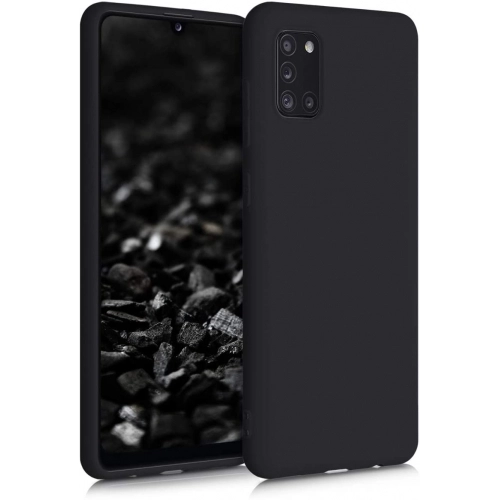 Samsung Galaxy A31 Kılıf İnce Soft Mat Renkli Esnek Silikon Kapak - Siyah