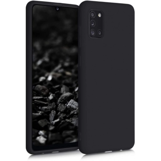 Samsung Galaxy A31 Kılıf İnce Soft Mat Renkli Esnek Silikon Kapak - Siyah
