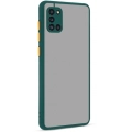 Samsung Galaxy A31 Kılıf Kamera Korumalı Arkası Şeffaf Mat Silikon Kapak - Koyu Yeşil