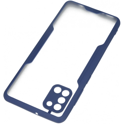 Samsung Galaxy A31 Kılıf Renkli Silikon Kamera Lens Korumalı Şeffaf Parfe Kapak - Lacivert