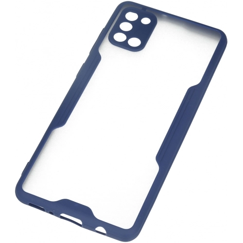 Samsung Galaxy A31 Kılıf Renkli Silikon Kamera Lens Korumalı Şeffaf Parfe Kapak - Lacivert