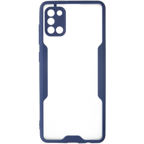 Samsung Galaxy A31 Kılıf Renkli Silikon Kamera Lens Korumalı Şeffaf Parfe Kapak - Lacivert