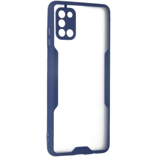 Samsung Galaxy A31 Kılıf Renkli Silikon Kamera Lens Korumalı Şeffaf Parfe Kapak - Lacivert