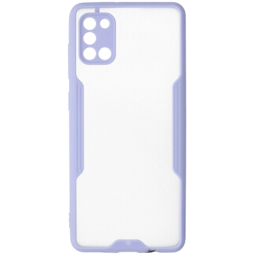 Samsung Galaxy A31 Kılıf Renkli Silikon Kamera Lens Korumalı Şeffaf Parfe Kapak - Lila