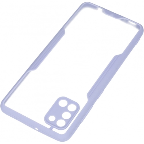 Samsung Galaxy A31 Kılıf Renkli Silikon Kamera Lens Korumalı Şeffaf Parfe Kapak - Lila