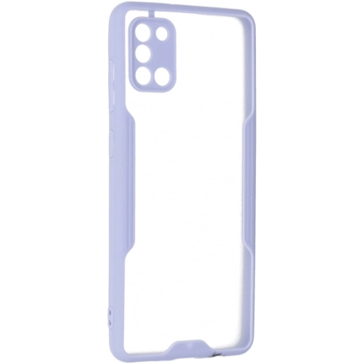 Samsung Galaxy A31 Kılıf Renkli Silikon Kamera Lens Korumalı Şeffaf Parfe Kapak - Lila