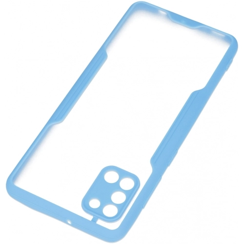 Samsung Galaxy A31 Kılıf Renkli Silikon Kamera Lens Korumalı Şeffaf Parfe Kapak - Mavi