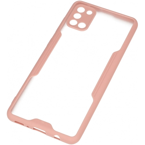 Samsung Galaxy A31 Kılıf Renkli Silikon Kamera Lens Korumalı Şeffaf Parfe Kapak - Pembe