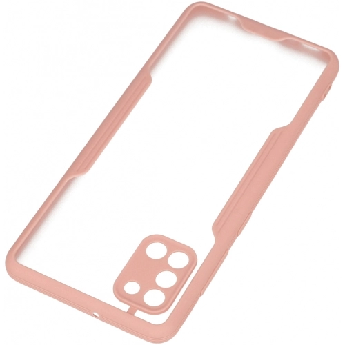 Samsung Galaxy A31 Kılıf Renkli Silikon Kamera Lens Korumalı Şeffaf Parfe Kapak - Pembe