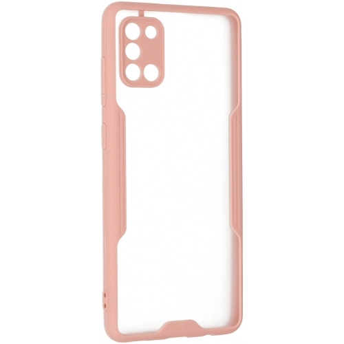 Samsung Galaxy A31 Kılıf Renkli Silikon Kamera Lens Korumalı Şeffaf Parfe Kapak - Pembe