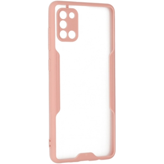 Samsung Galaxy A31 Kılıf Renkli Silikon Kamera Lens Korumalı Şeffaf Parfe Kapak - Pembe