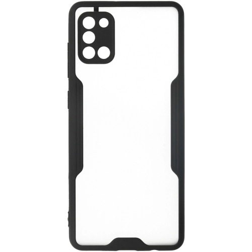 Samsung Galaxy A31 Kılıf Renkli Silikon Kamera Lens Korumalı Şeffaf Parfe Kapak - Siyah