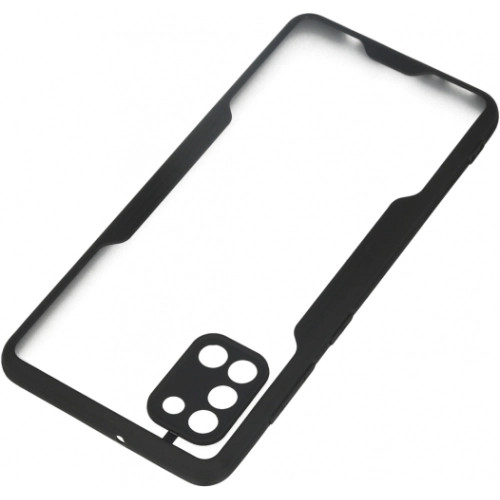 Samsung Galaxy A31 Kılıf Renkli Silikon Kamera Lens Korumalı Şeffaf Parfe Kapak - Siyah