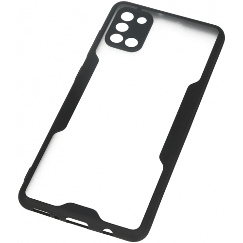 Samsung Galaxy A31 Kılıf Renkli Silikon Kamera Lens Korumalı Şeffaf Parfe Kapak - Siyah