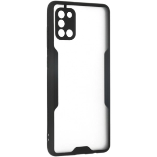 Samsung Galaxy A31 Kılıf Renkli Silikon Kamera Lens Korumalı Şeffaf Parfe Kapak - Siyah