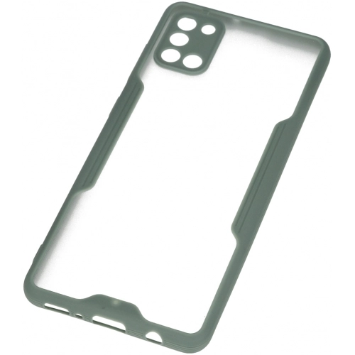 Samsung Galaxy A31 Kılıf Renkli Silikon Kamera Lens Korumalı Şeffaf Parfe Kapak - Yeşil