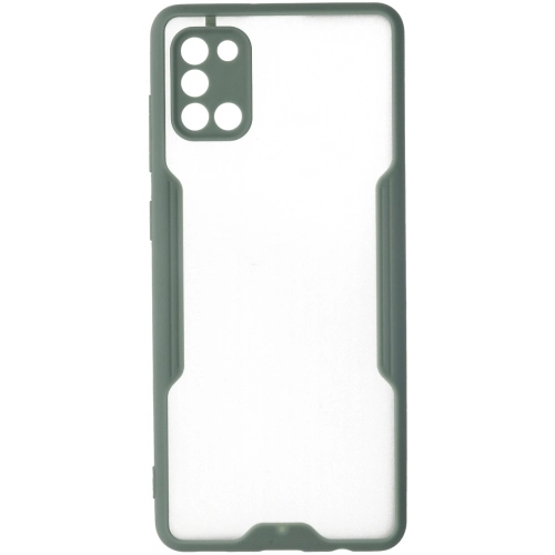 Samsung Galaxy A31 Kılıf Renkli Silikon Kamera Lens Korumalı Şeffaf Parfe Kapak - Yeşil
