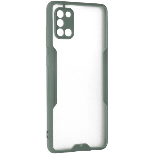 Samsung Galaxy A31 Kılıf Renkli Silikon Kamera Lens Korumalı Şeffaf Parfe Kapak - Yeşil
