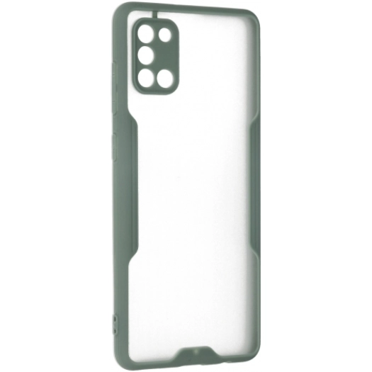 Samsung Galaxy A31 Kılıf Renkli Silikon Kamera Lens Korumalı Şeffaf Parfe Kapak - Yeşil