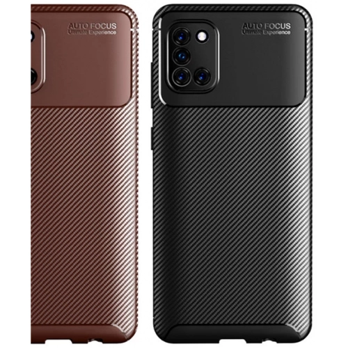 Samsung Galaxy A31 Kılıf Silikon Parmak İzi Bırakmayan Karbon Soft Negro Kapak - Siyah