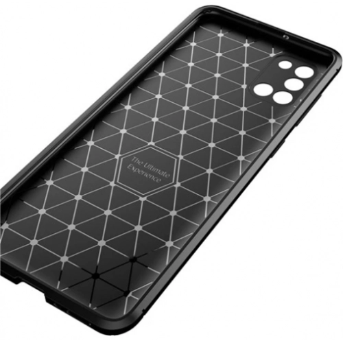 Samsung Galaxy A31 Kılıf Silikon Parmak İzi Bırakmayan Karbon Soft Negro Kapak - Siyah