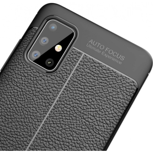 Samsung Galaxy A31 Kılıf Deri Görünümlü Lüks Parmak İzi Bırakmaz Niss Silikon Kapak - Lacivert