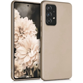 Samsung Galaxy A32 4G Kılıf İnce Soft Mat Renkli Esnek Silikon Kapak - Gold
