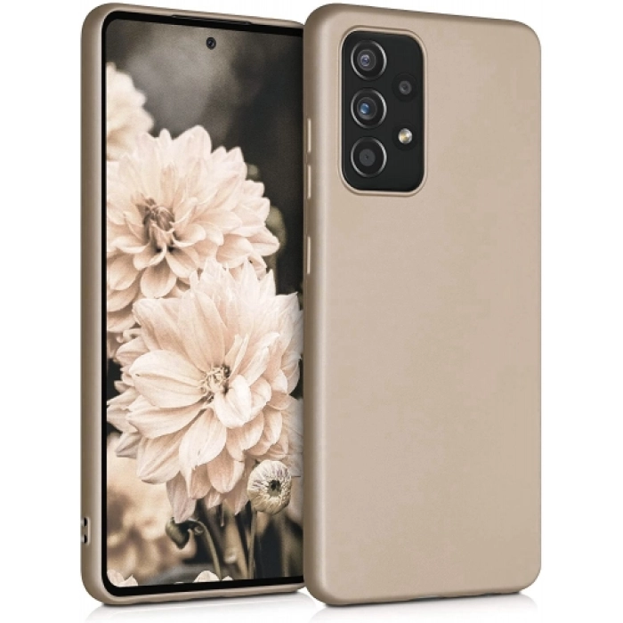 Samsung Galaxy A32 4G Kılıf İnce Soft Mat Renkli Esnek Silikon Kapak - Gold