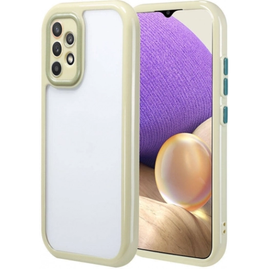 Samsung Galaxy A32 4G Kılıf Kamera Korumalı Renkli Kenar ve Çerçeve Tasarımlı Vitamin Kapak - Yeşil