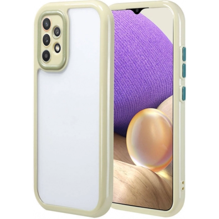 Samsung Galaxy A32 4G Kılıf Kamera Korumalı Renkli Kenar ve Çerçeve Tasarımlı Vitamin Kapak - Yeşil